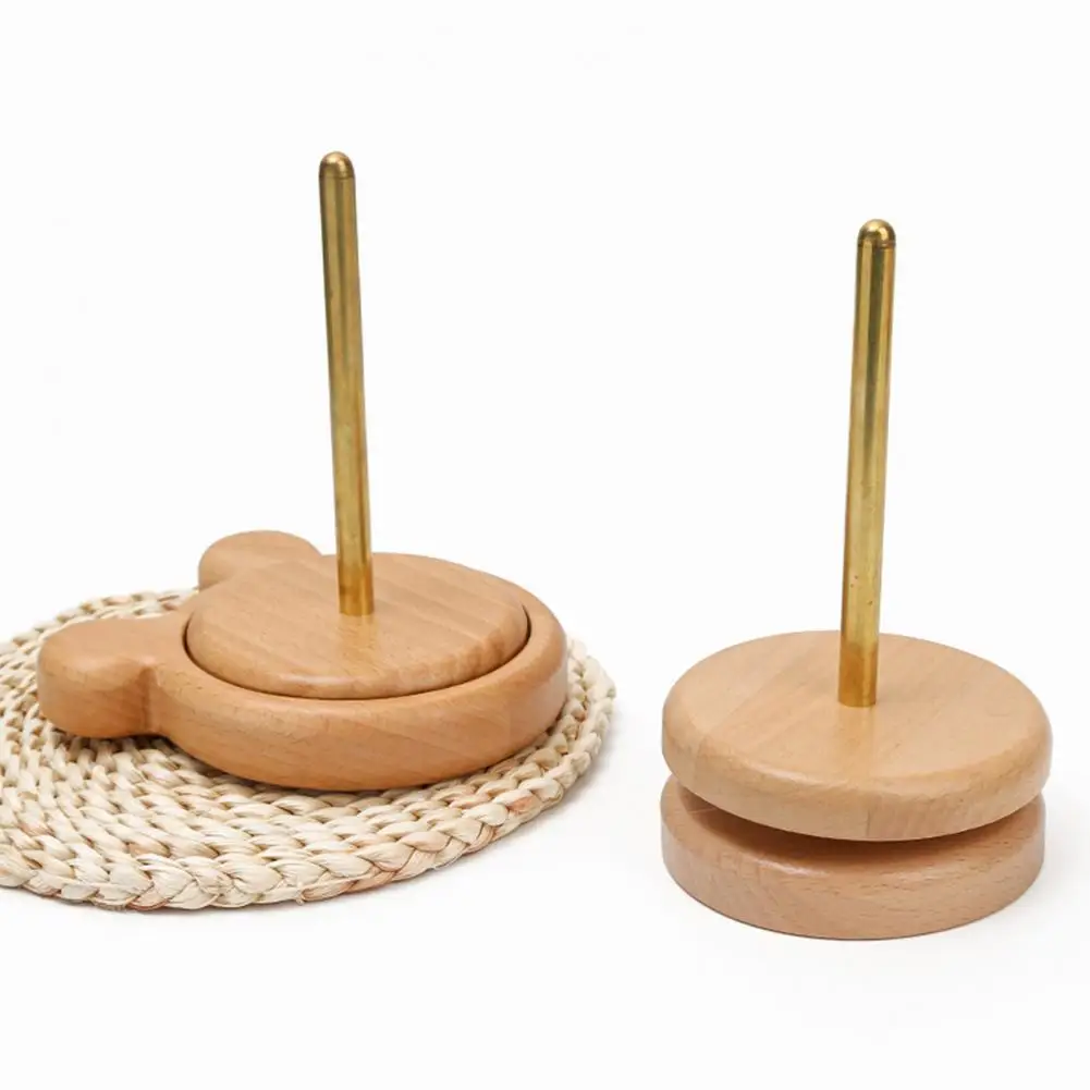Rotatable Yarn Holder Wooden Yarn Spool Wooden Yarn Ball Winder Stand Spool Holder Set Durable Sewing Supplies for Knitting