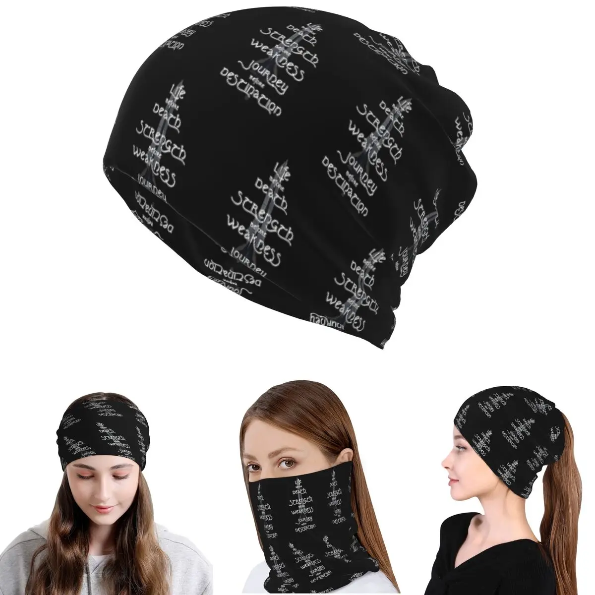 

Life Before Death, Strength Before Weakness, Journey Before Bandana Neck Cover Wrap Mask Scarf Cycling Scarf Beanies Hat