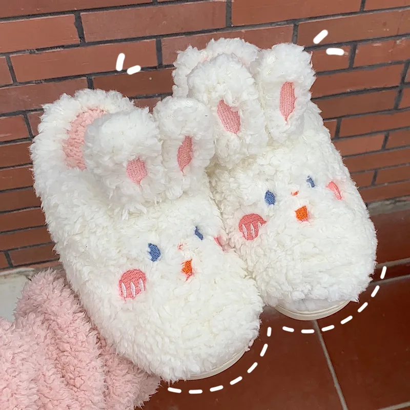 2023 Milk Cow Fluffy Fur Slippers Women Men Winter Warm Shoes Soft Plush Lovers Home Floor Slides Cute Animal Frog Footwear