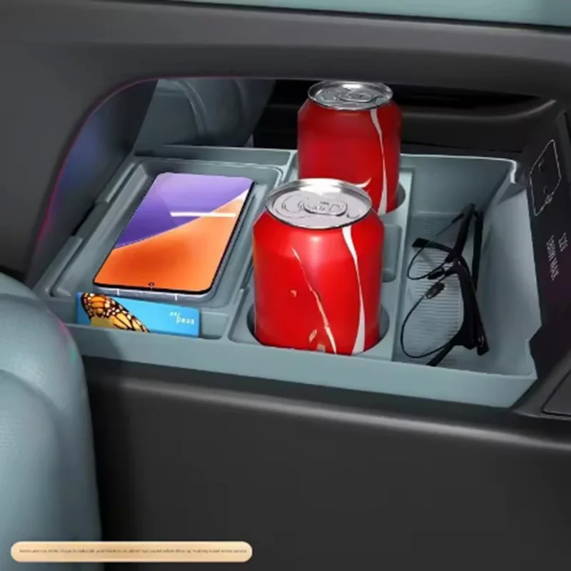 For Xpeng G6 2026 Center Console Silicone Storage Box Car Central Lower Layer Tray Divider Organizer Stowing Tidying Accessories view 3