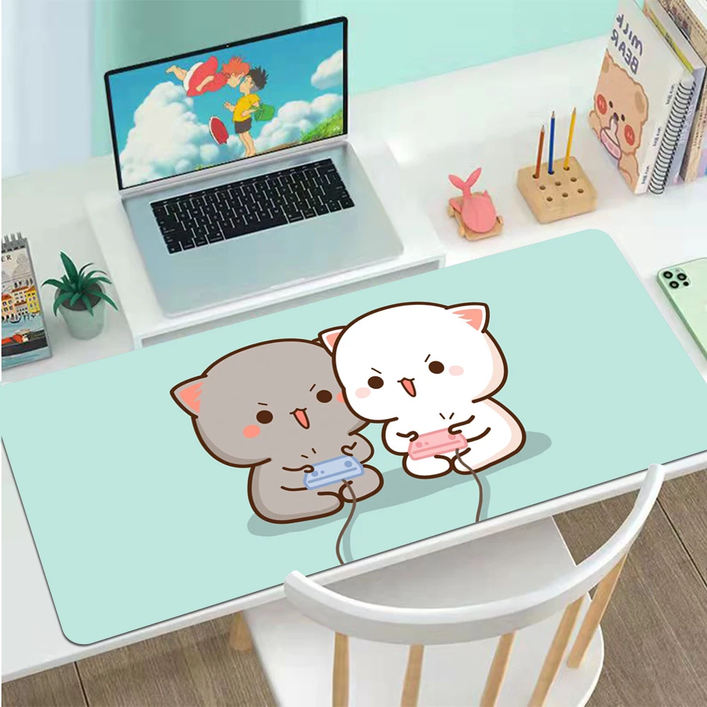 

Peach Mochi Cat Cartoon Mousepad Cute Gaming Accessories Mouse Mat Non-slip Mouse Pad Mausepad Deskmat Tappetino Mouse Padmouse