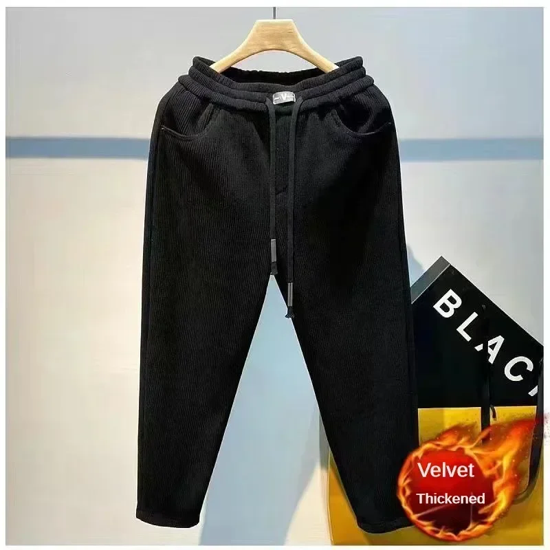 Men's Thick Fleece Thermal Pants Outdoor Winter Warm New Casual Trousers Joggers Cold-proof Comfortable Bound Feet Sweatpants