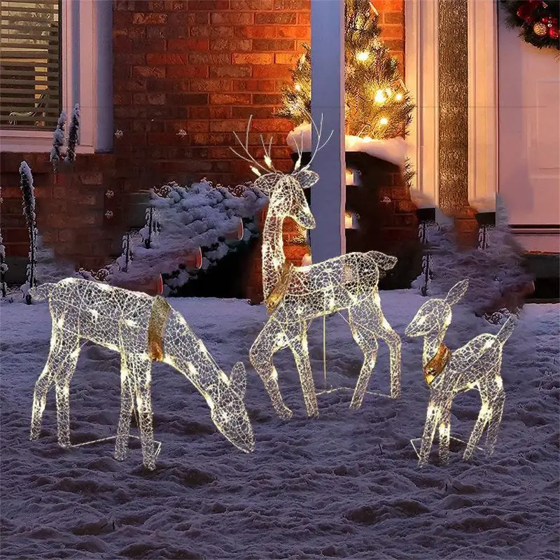 Lighted Christmas Reindeer Water Resistant Bright And Festive Holiday Decoration For Home Glowing Reindeer Outdoor Yard Ornament