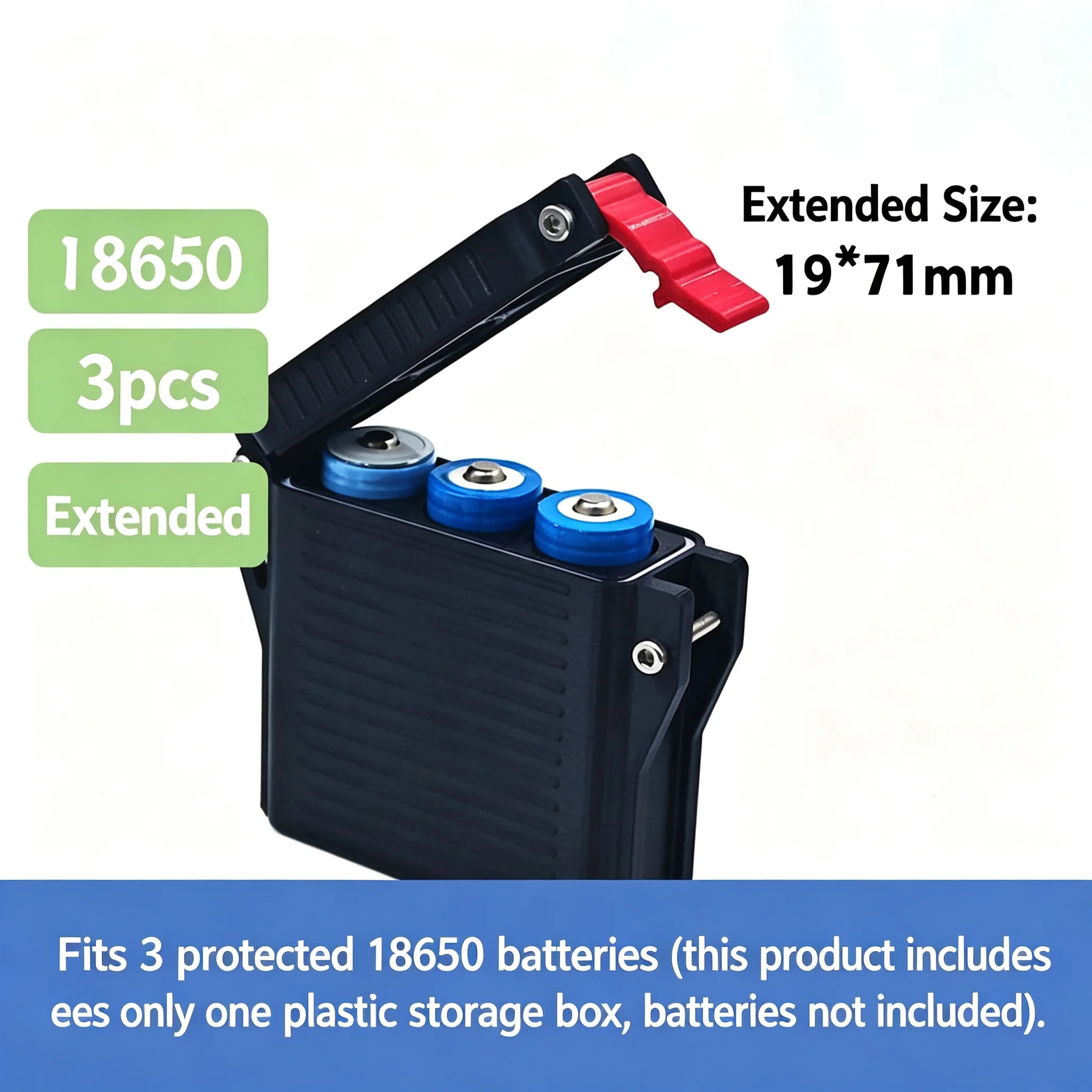 Extended Version With Protection/Button Top Battery, 18650/21700 Protection/Button Waterproof Battery Box
