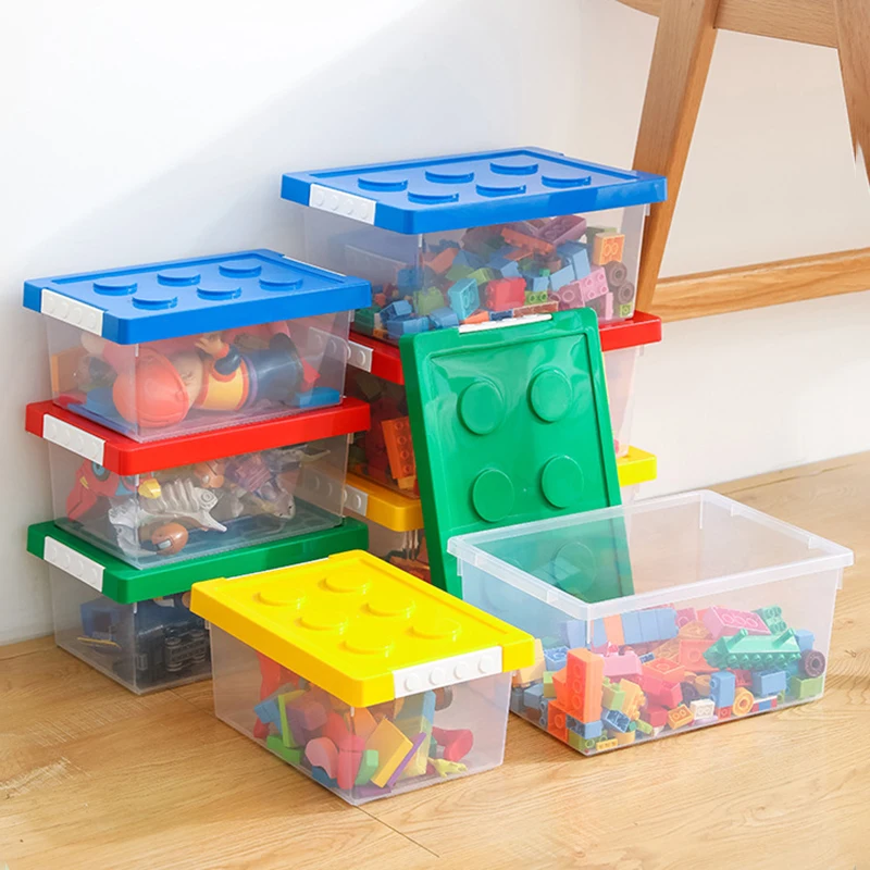 Kids Building Block Storage Box Toys Organizer Stackable Block Case Container Books Stationary Holder Sundries Snack Container