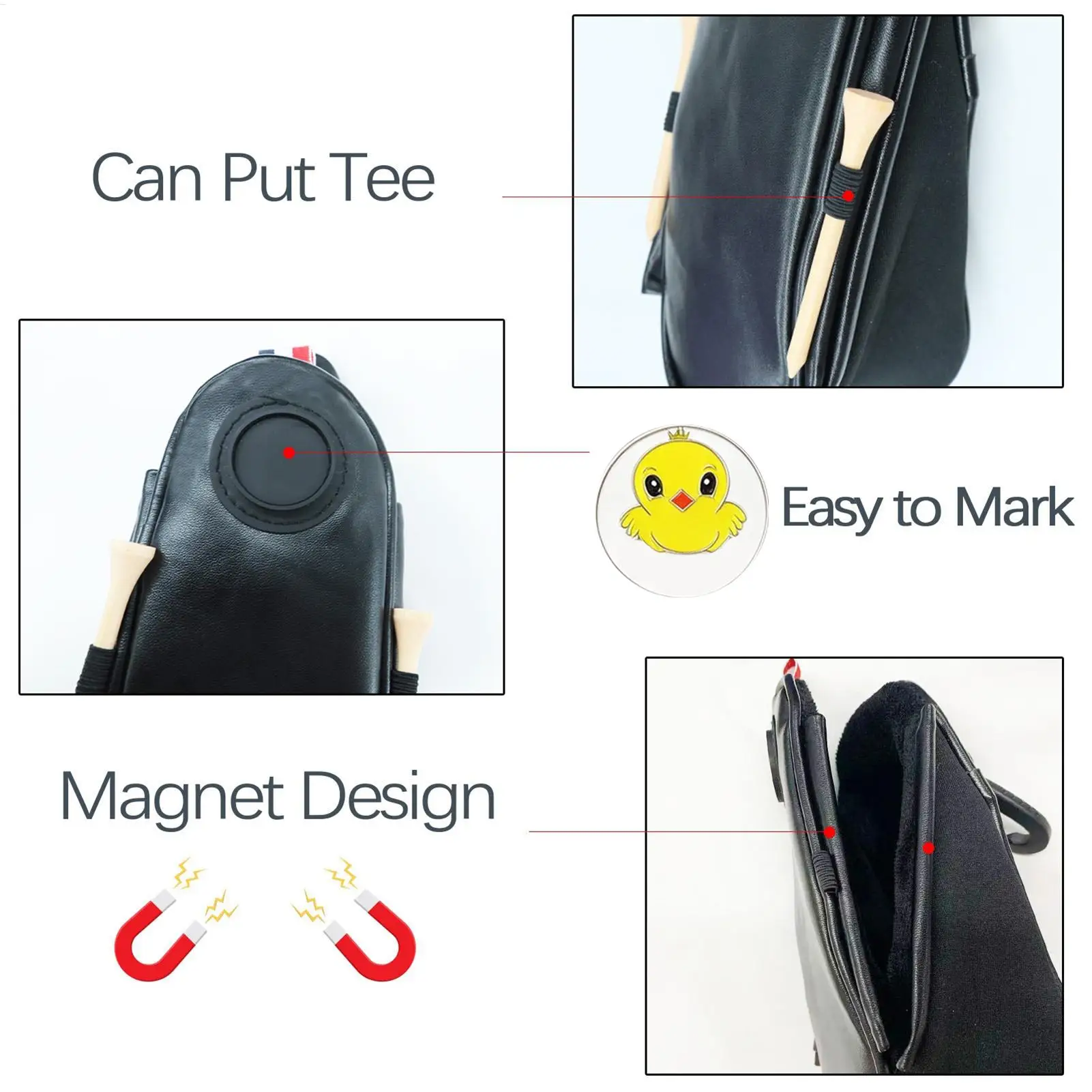 Golf Ball Pouch Tee Storage Case Sports Equipment Organizer Golf Ball Storage Bag For Men Women Beginner Golfers Outdoor