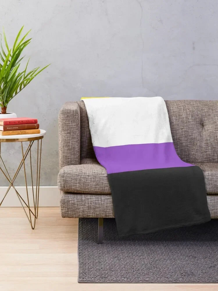 Seamless Repeating Non-Binary Pride Flag Pattern Throw Blanket Decorative Sofas anime Decorative Beds Blankets