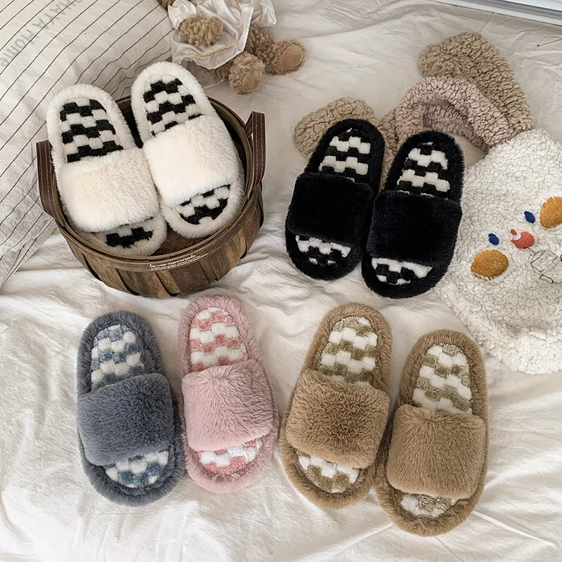 

Детские тапочки, домашняя обувь, хлопковая зимняя обувь с открытым носком для девочек, теплые нескользящие домашние тапочки, белая, черная обувь, размер 26-37