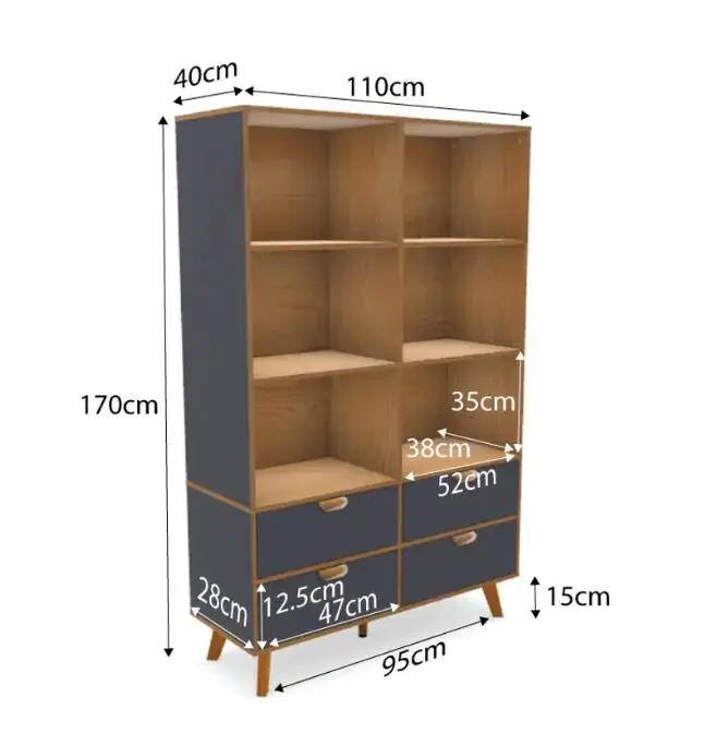 Storage Cabinet With Open Shelf Bookshelf Wooden Display Stand shelf wood drawers bookshelf bookcases