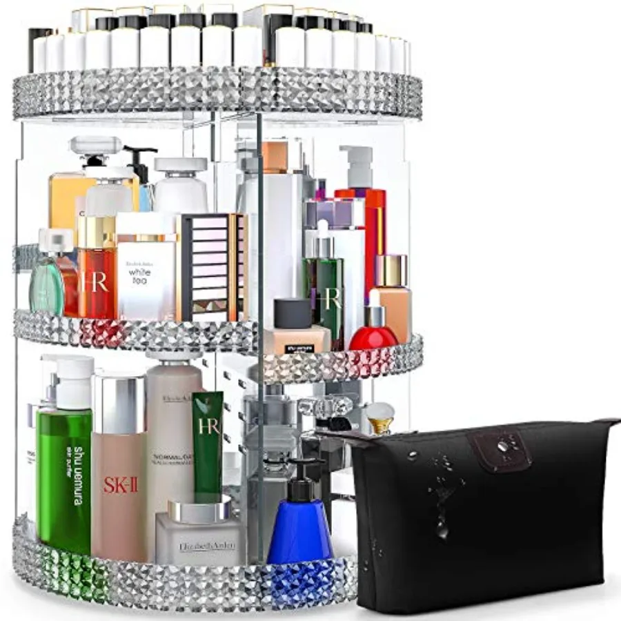 

Makeup Organizer 360-Degree Rotating Plus Size, Adjustable Makeup Storage, 7 Layers Large Capacity Cosmetic Storage Unit, Fits