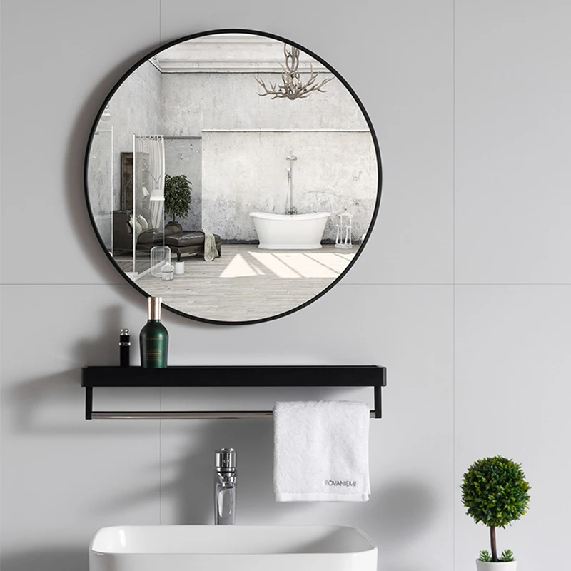 

Makeup Bathroom Mirror Fashion Glass Light Bathroom Circular Mirror Wall Mounted Mirrors for Bathrooms Decorative Wall Mirrors