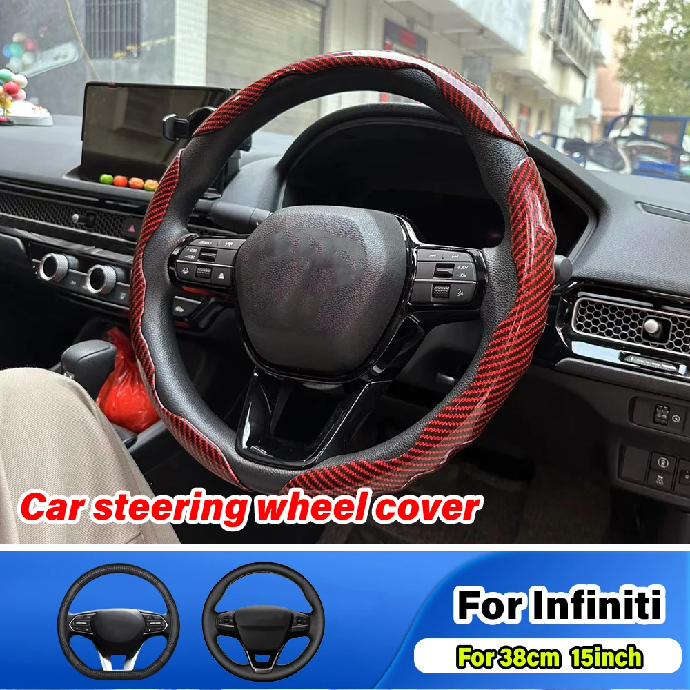 For Infiniti QX30 Q30 Q50 Q60 QX50 QX60 Qx70 QX80 Qx56 Fx35 Ex35 Fx35 EX JX35 G35 Car Steering Wheel Cover Non-Slip Accessories