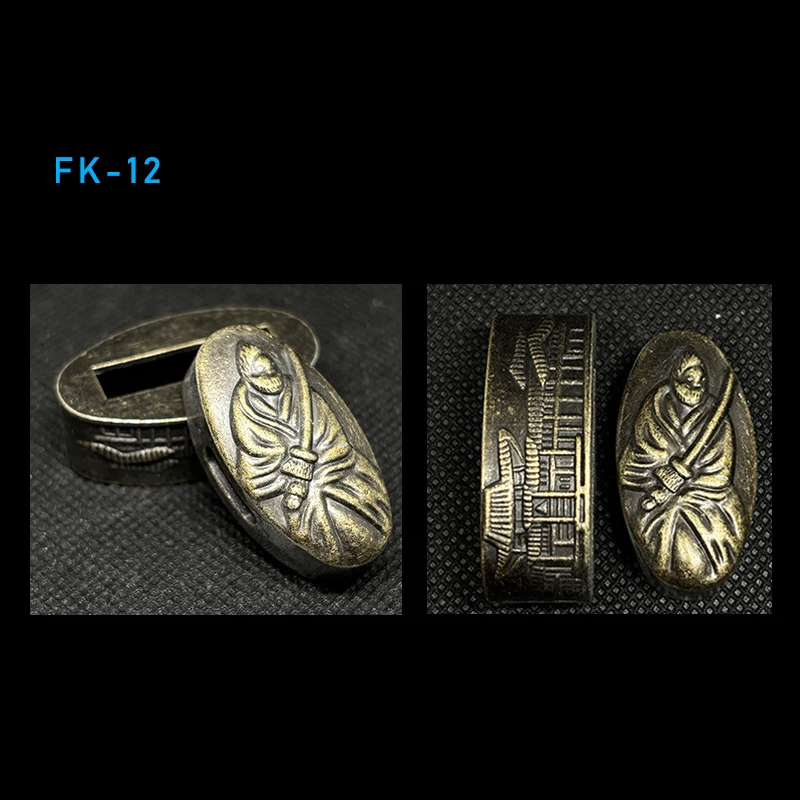 Hochwertige Legierung Katana Butt Cap Fuchi Kashira Griff Kragen für japanische Schwert Samurai Wakizashi Katanas Schwerter Armaturen – Detail 13