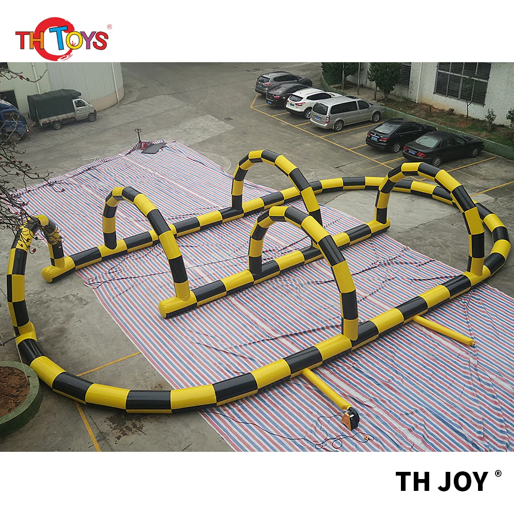 Free Air Ship To Door, Outdoor 20X10M Giant Riding Toys Bumper Car Zorb Ball Racing Court Inflatable Go Kart Race Track