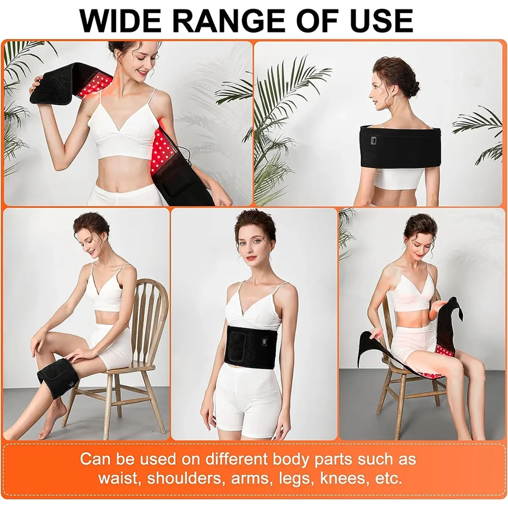 LED Infrared Light Belt 850nm&660nm Relieve Back Waist Shoulder Knees Joints Fatigue Burning Fat Pack Slimming Belt Setting Time