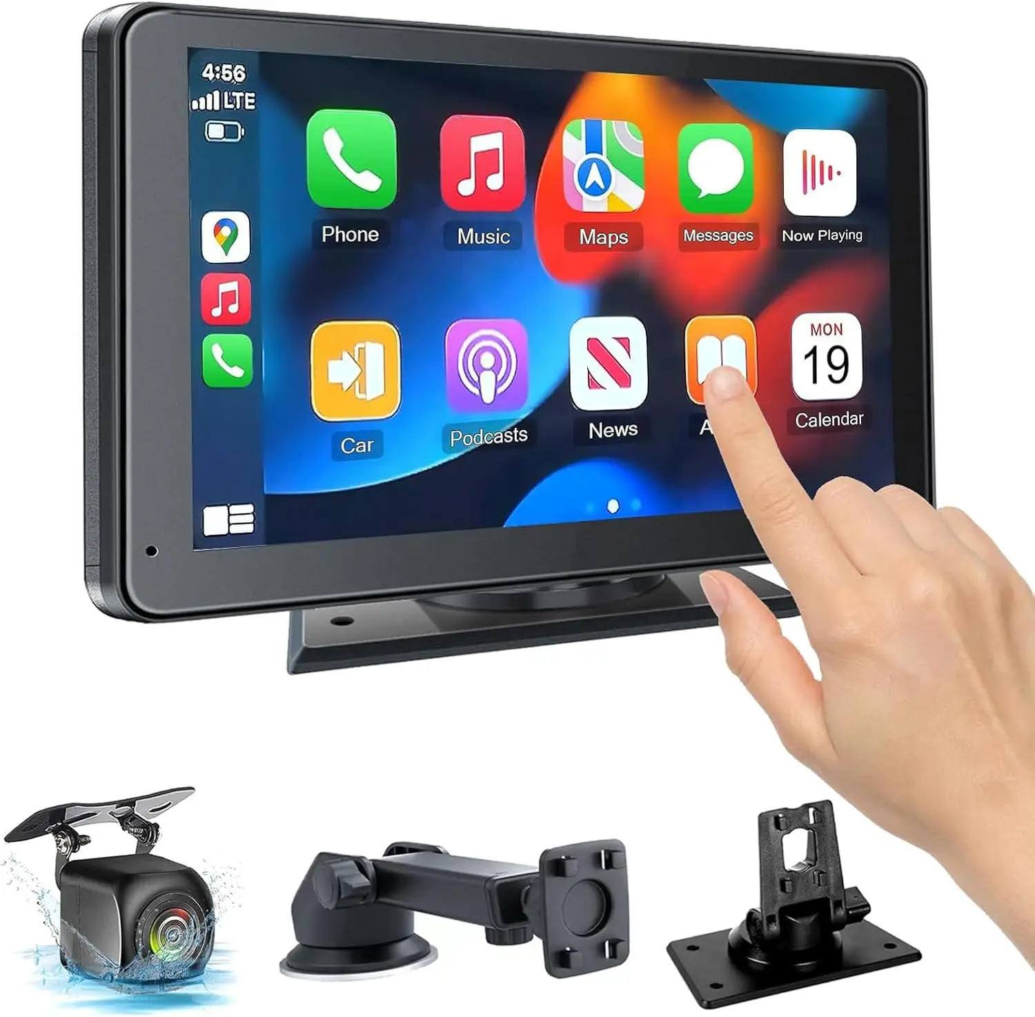 

Hieha 2025 Wireless CarPlay Android Auto 7' Touchscreen Bluetooth 5.0 FM AUX MirrorLink for All Vehicles