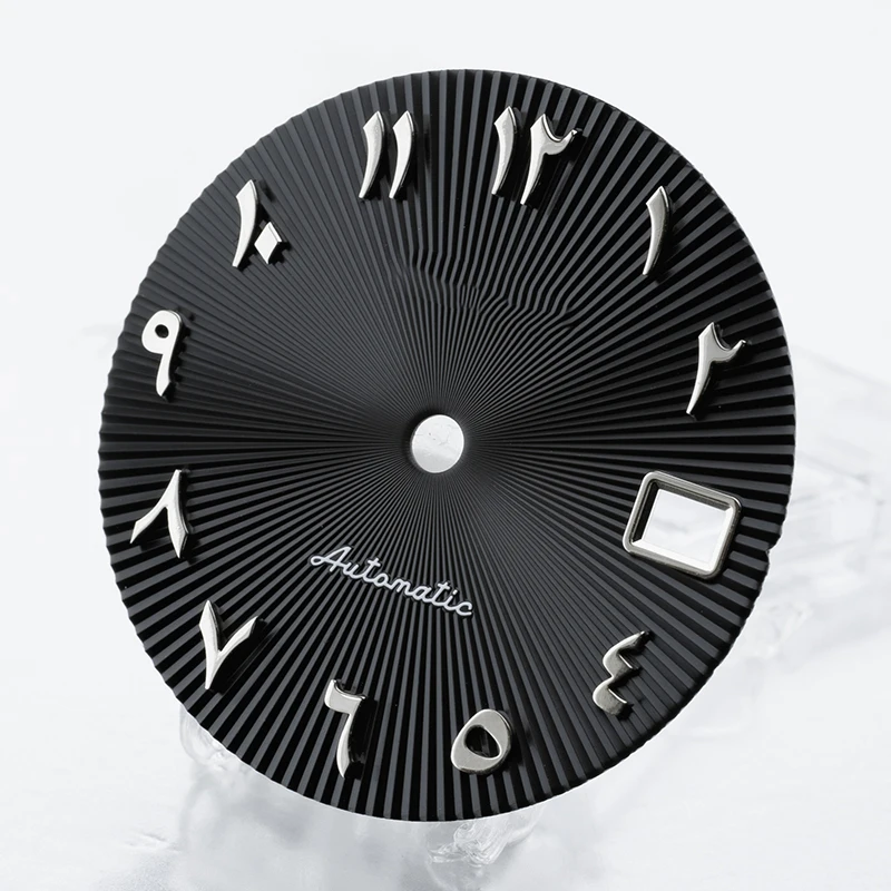 NH35 dial S dial 28.5mm diameter Arabic numerals radial texture calendar fit for NH35/36 movement watch modification accessories