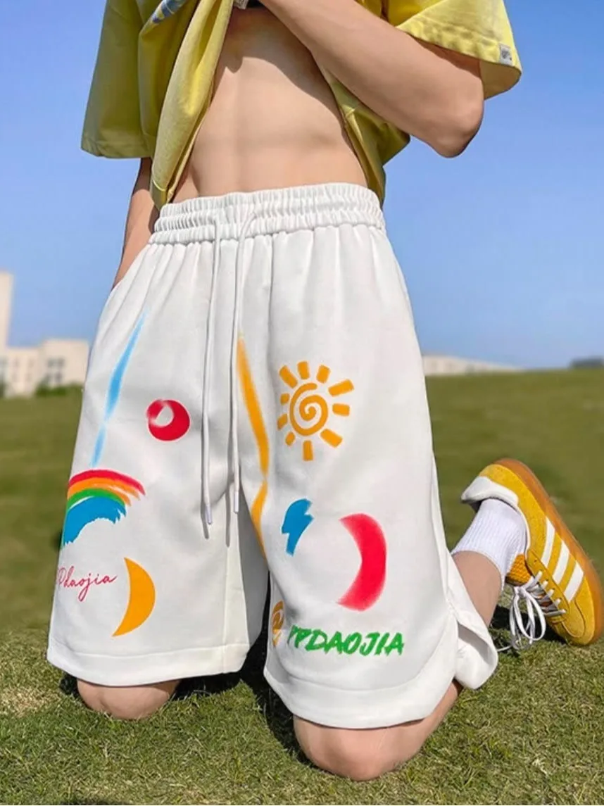 

Мужские летние свободные дышащие спортивные брюки больших размеров из ледяного шелка, широкие, прямые, тонкие, модные, повседневные, черные, длиной до колена