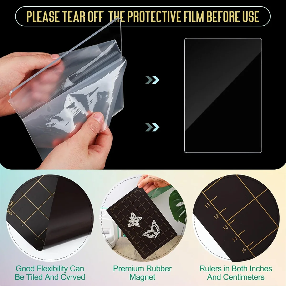 

ABJT Die Mat Set,Magnetic Spacer with Card Size Grid & 2pcs Acrylic Cutting Mat for Die Cutting Machine Embossing Process