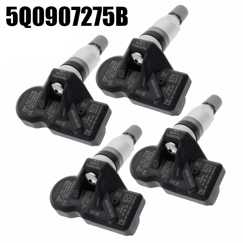 1/4Pcs Tire Pressure Sensor TPMS 5Q0907275B For Audi RS3 Bentley Bentayga Porche Volkswagen Beetle Golf Eos 433MHz