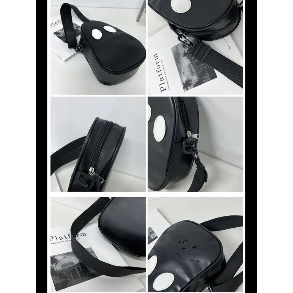 Black White Crossbody Bag Trick or Treat Design Shoulder Strap Shoulder Bag Skull Pattern Halloween Theme Pumpkin Wallet