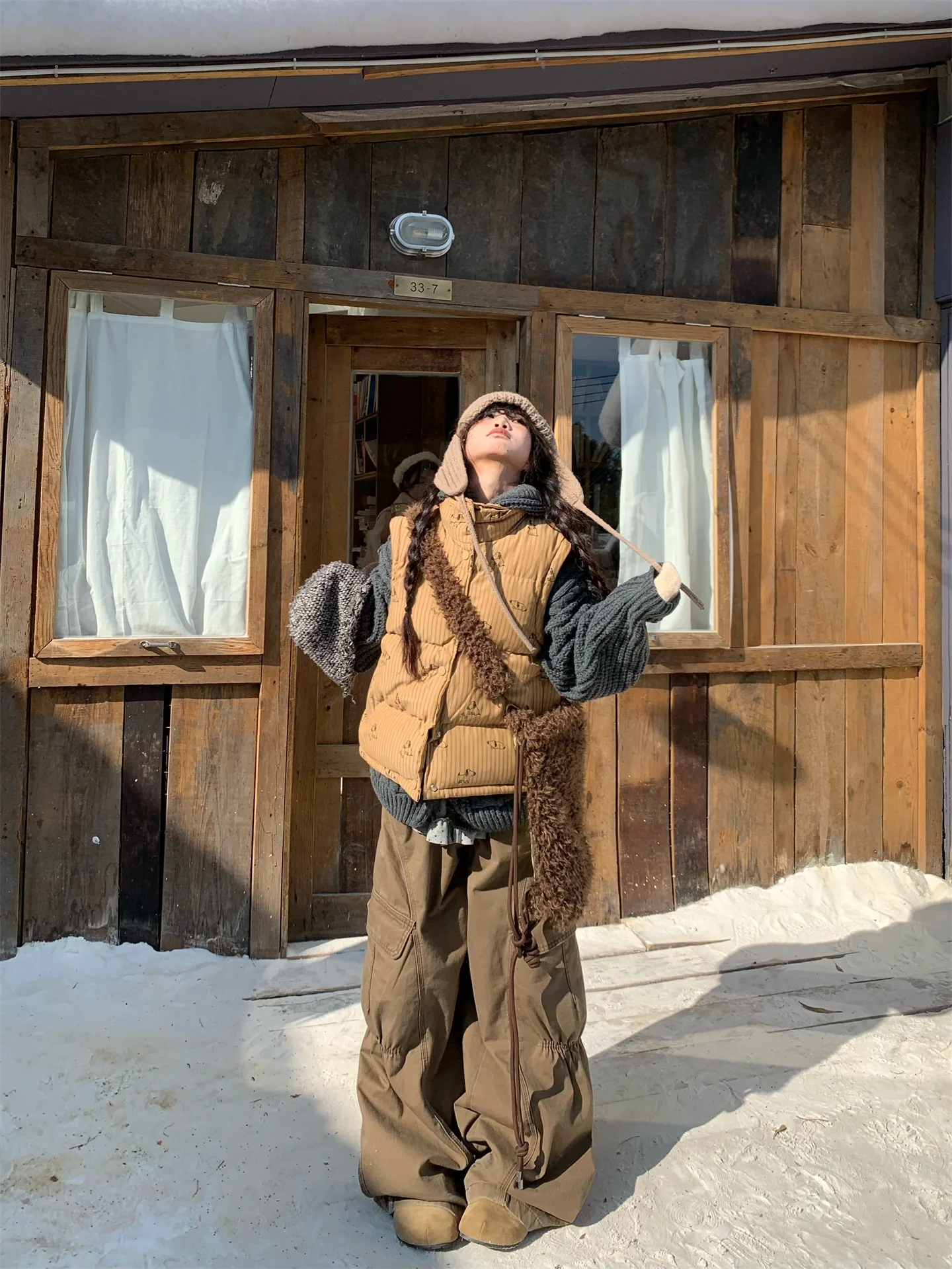 

Removable Sve American Design Cotton Jaet Women's Winter Casual Warm Bread Sle Vest Outerwear Long Sve Stand Collar