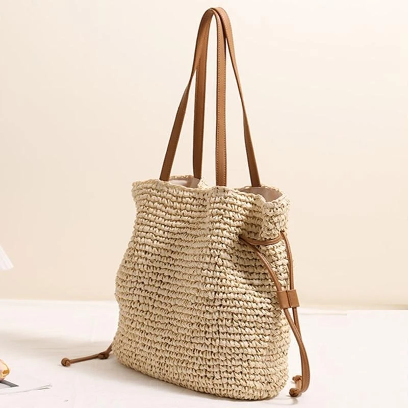 e8fb سعة كبيرة السعة القطن أكياس الكتف الرباط أكياس دلو للاستخدام اليومي #2