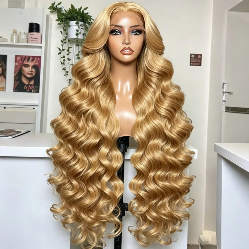 27# Honey Blonde Body Wave Wig Human Hair 13x6 Hd Lace Front Wigs Pre Plucked 200% Density Colored Brazilian Pre Plucked With Baby Hair For Women Choice