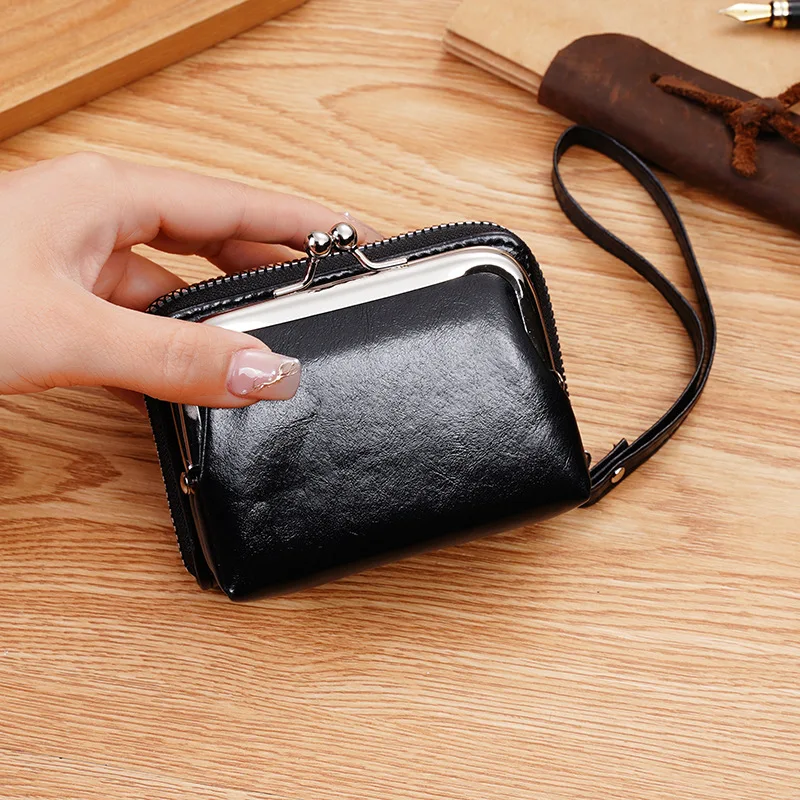 New women's wallet clutch bag with snap closure zipper pocket multi-card holder handbag compact organizer