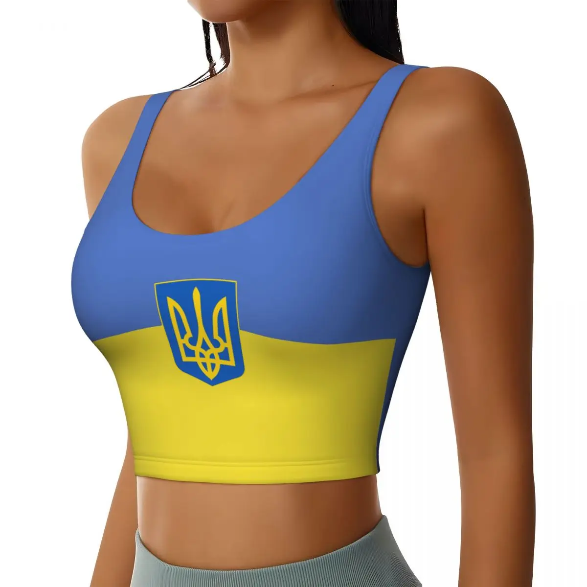 2026 Ukraine Flag Print Women Activities Sports Vest Yoga Vest Workout Vest for Women Lightweight Trendy