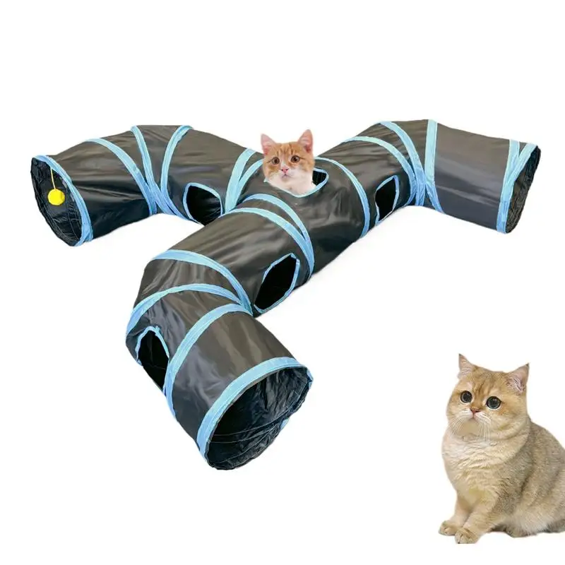 Cat Toy Tunnel Indoor Cat Hide Interactive Play Tunnel Tube Toys Fun Foldable Cat Hideaway Play Toys for Rabbits Puppy Kitten