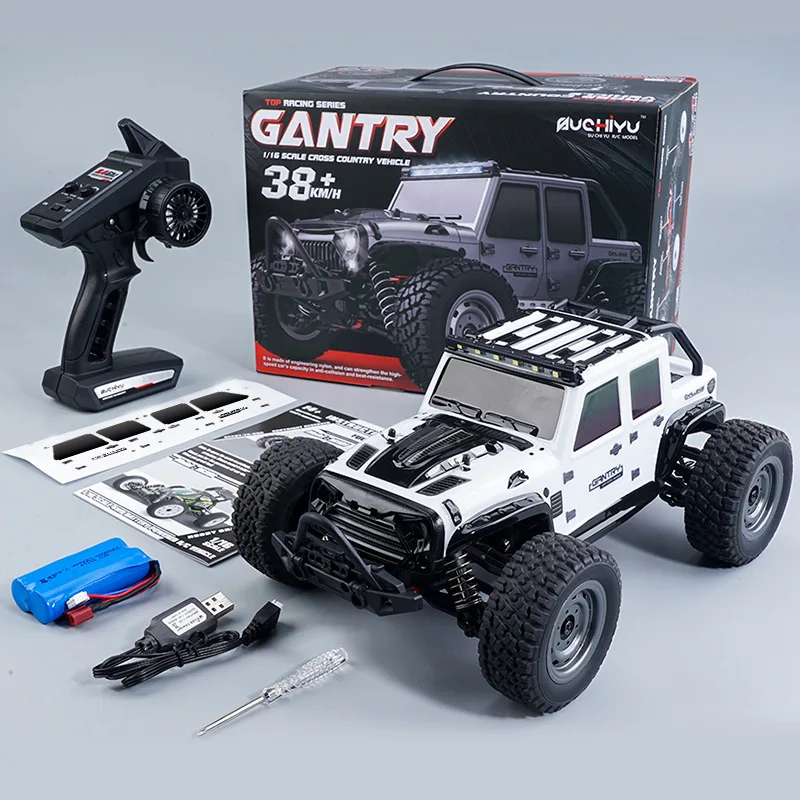 1:16 4WD RC Auto Off-Road Monster Truck 2,4 GHz ferngesteuertes Auto 38 km/h Hochgeschwindigkeits-All-Terrain-Crawler mit LED-Licht für Erwachsene