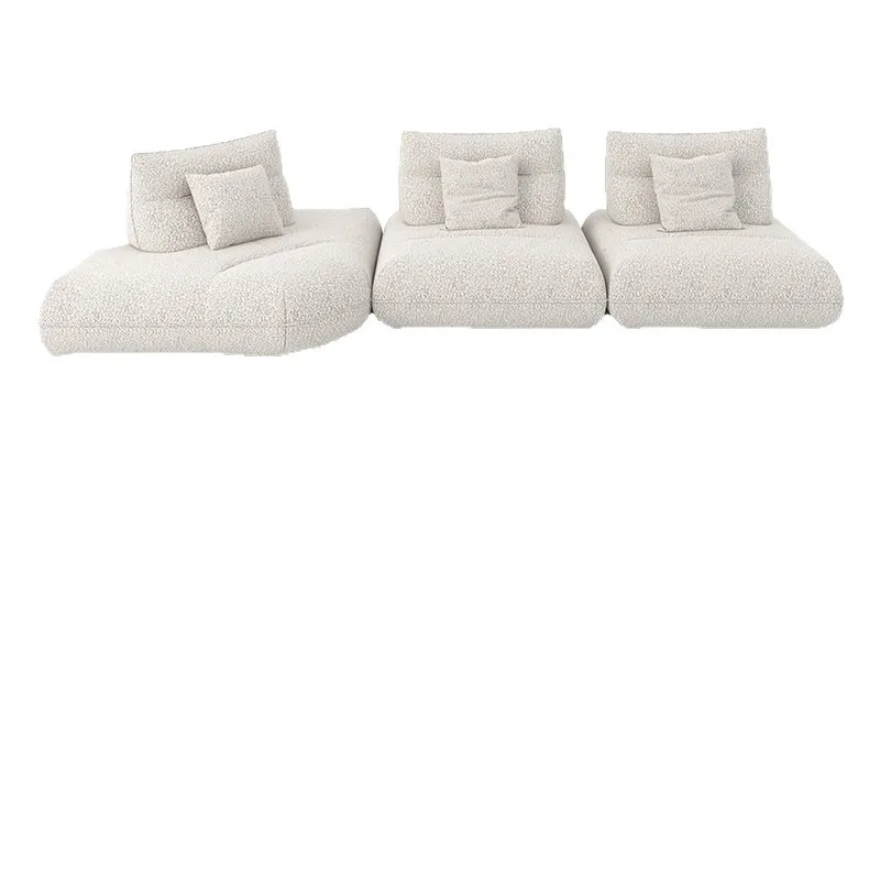 Module combination electric sofa lamb wool cloth living room home ultra-wide seat deep straight row sofa