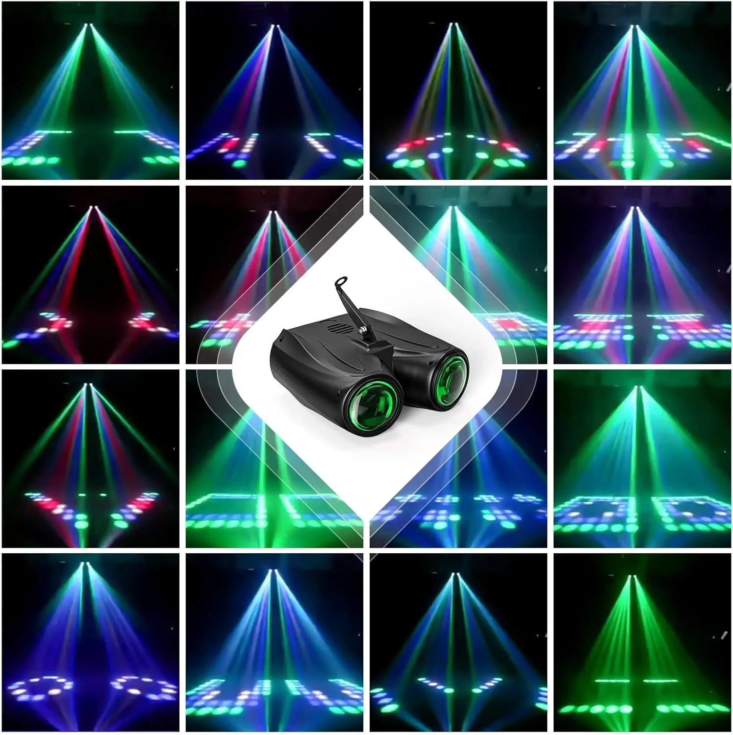 128 LED Gobo Lights Sound Control RGB Birthday Party Wedding Holiday Lights Stage Bar DJ Disco Lights Audience Ambient Lights