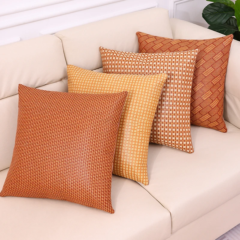 Olanly Villas Premium Woven Design Pillow Cover Living Room Decoration Super Soft Accent Cushion Case For Sofa Machine Washing