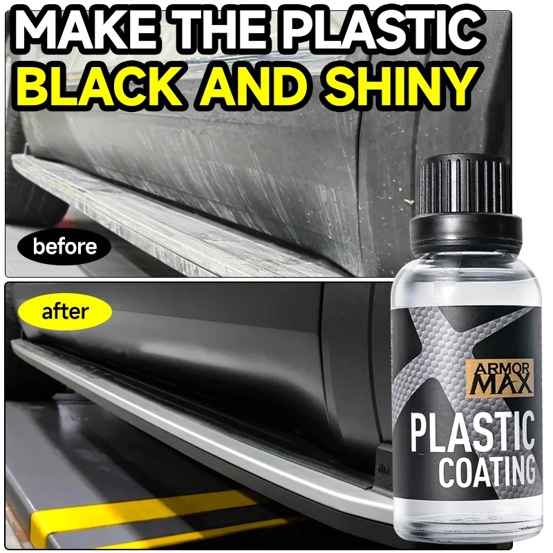 Automotive Plastic Refurbishment Coating Provides protection and hydrophobicity, restoring the black lustre of the plastic.