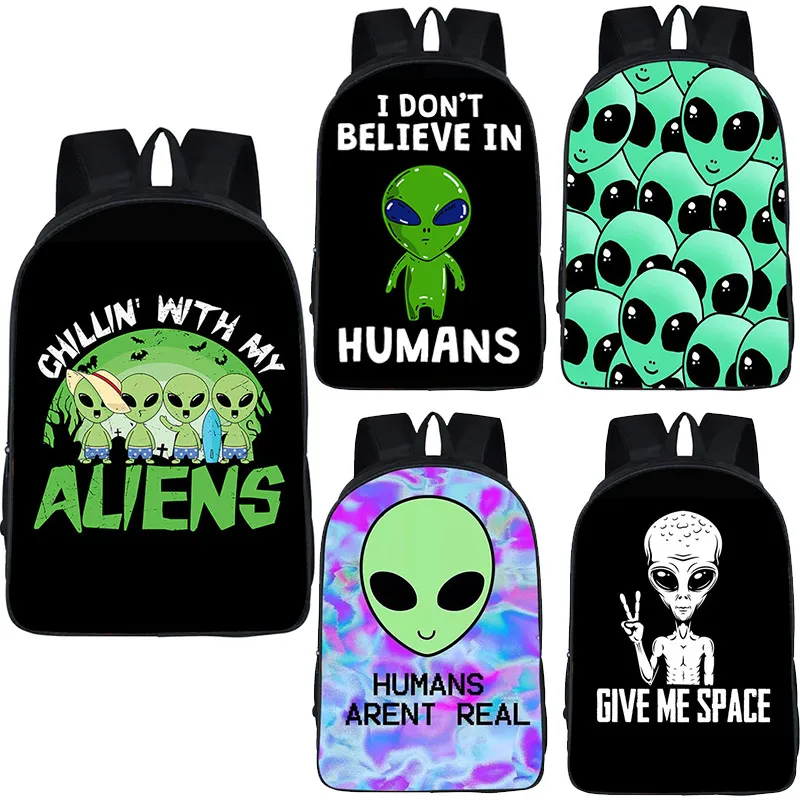 

Alien UFO Print Backpack Teenage Girls Boys Fashion Schoolbags Hip Hop Bookbag Laptop Bags Women Men Travel Backpack Storage Bag