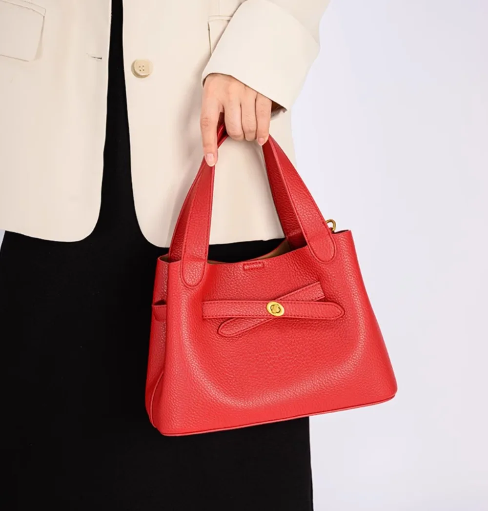 

​ ​ Женская модная многофункциональная сумка через плечо большой емкости на одно плечо, сумка-ведро в стиле ретро, ручная сумка для переноски ​ ​