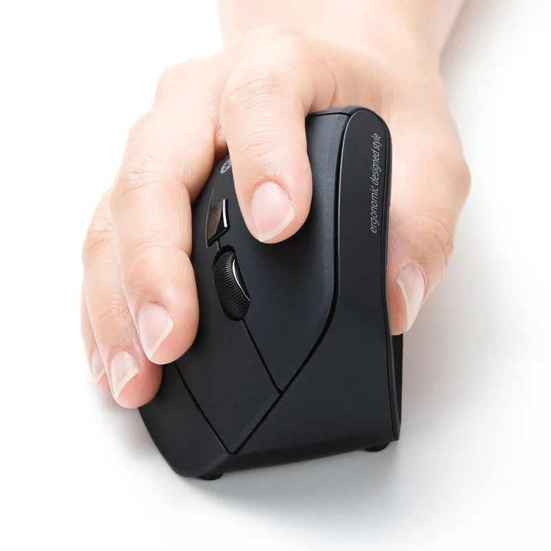 SANWA Bluetooth Mouse Ergonomics Upright Grip Office Gaming Blu-ray Mouse GMAERGBT11N
