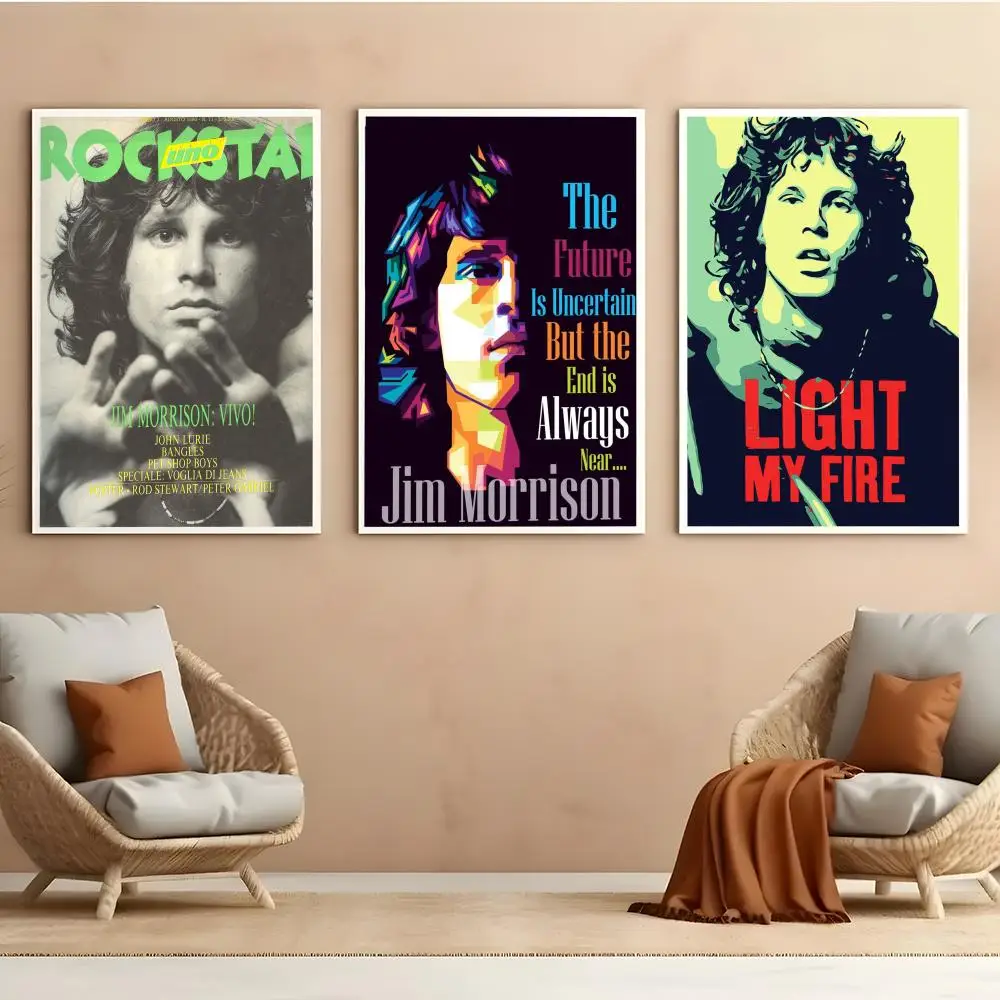 Poster Self Adhesive HD PVC Wall Art - Waterproof & Stain Proof For Home Office The Doors Jim Morrison
