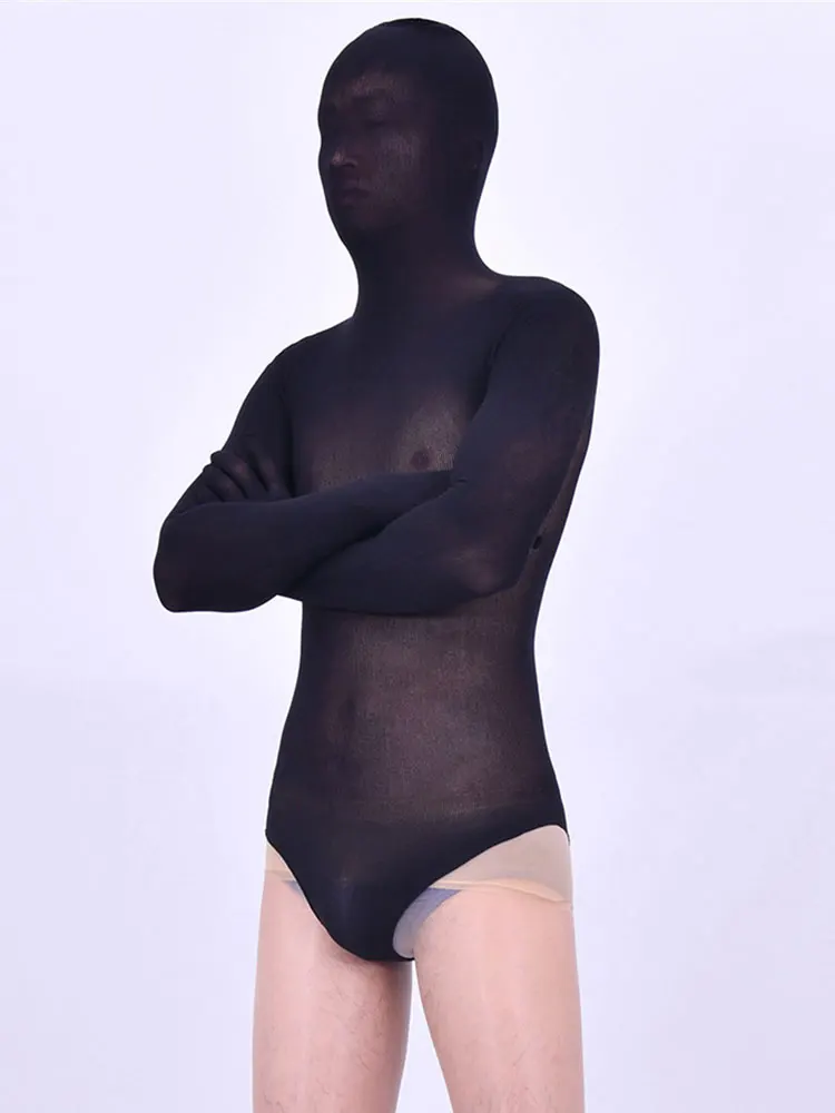 Sexy Full Cover High Cut Bodysuit See Through Bandage Bodycon Sexy Tight Five Glove Bodystocking One Piece Thong Any Cut F75