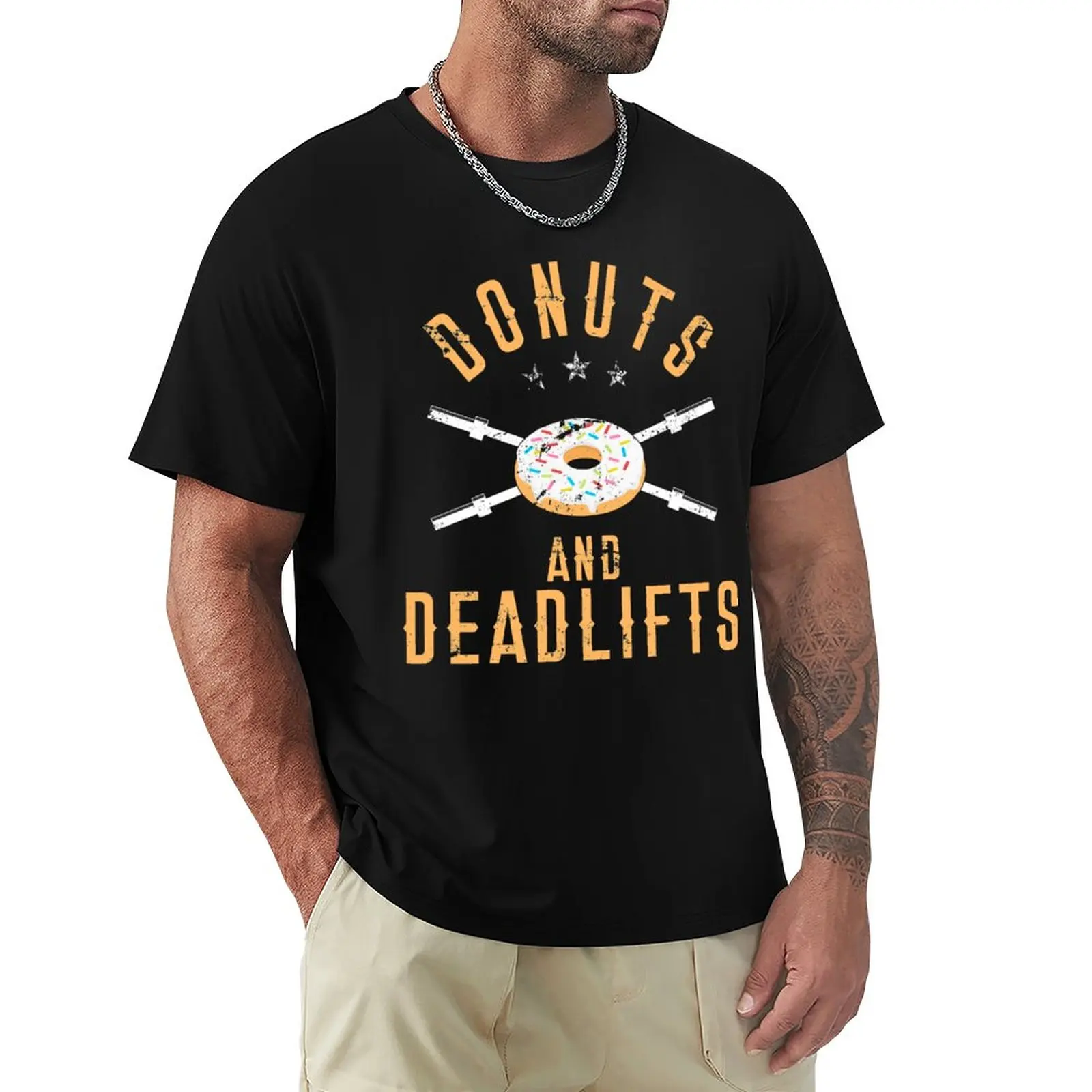 

Donuts and Deadlifts T-Shirt, Funny Workout Powerlifter Tee T-Shirt black t shirt summer clothes man clothes t shirts men