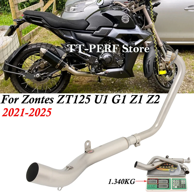 

Для Zontes ZT125 U1 G1 Z1 Z2 2021-2024 2025 мотоциклетная выхлопная система для побега мотокросса, передняя соединительная труба, соединительная глушитель 51 мм