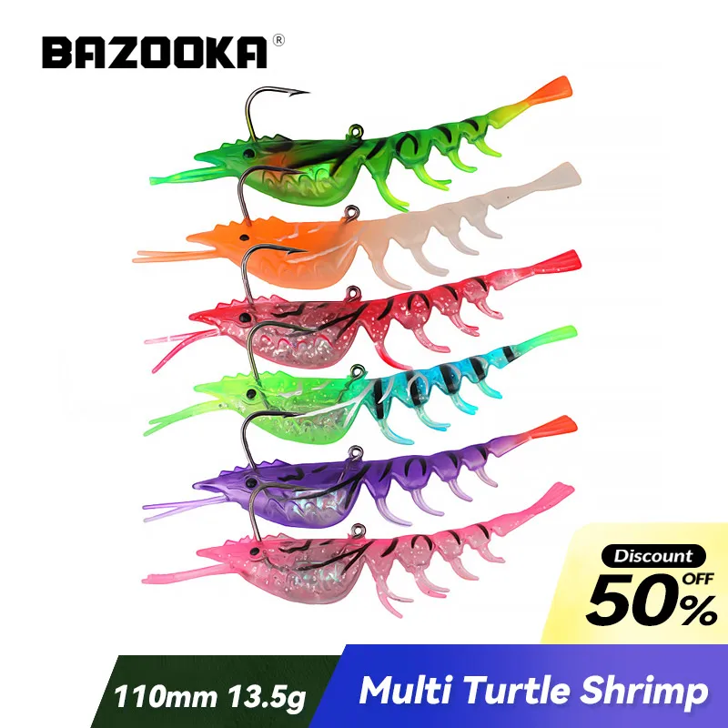 6g/13.5g Bazooka Fishing Lure Swimbait Built in lead block Jumping Shrimp soft bait Sinking Jig Wobbler Silicone Shad Pike Bass