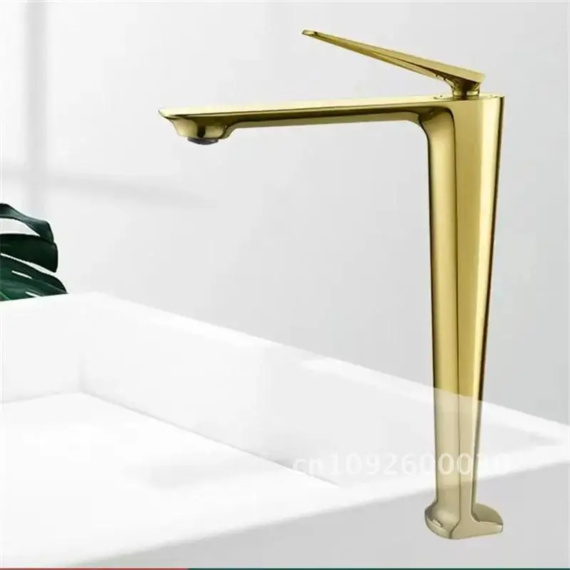 Rose Gold Basin Faucet Brushed Gold Tall Bathroom Faucet Hot Water Sink Faucet Tap Mixer Cold Toilet Mounted and Black Deck