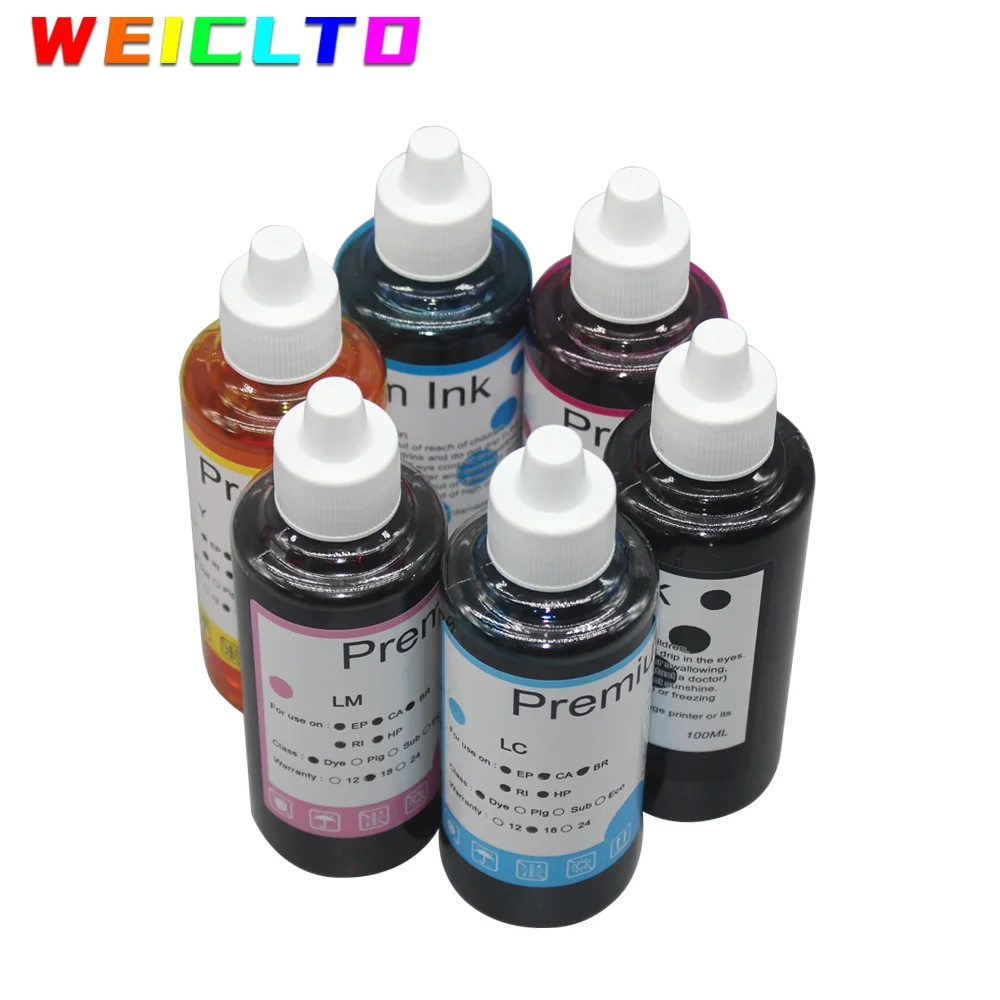 6 cores * 100ml 378xl t312xl t312 recarga de tinta para impressora epson XP-8500 XP-8505 XP-8600 XP-8605 XP-8700
