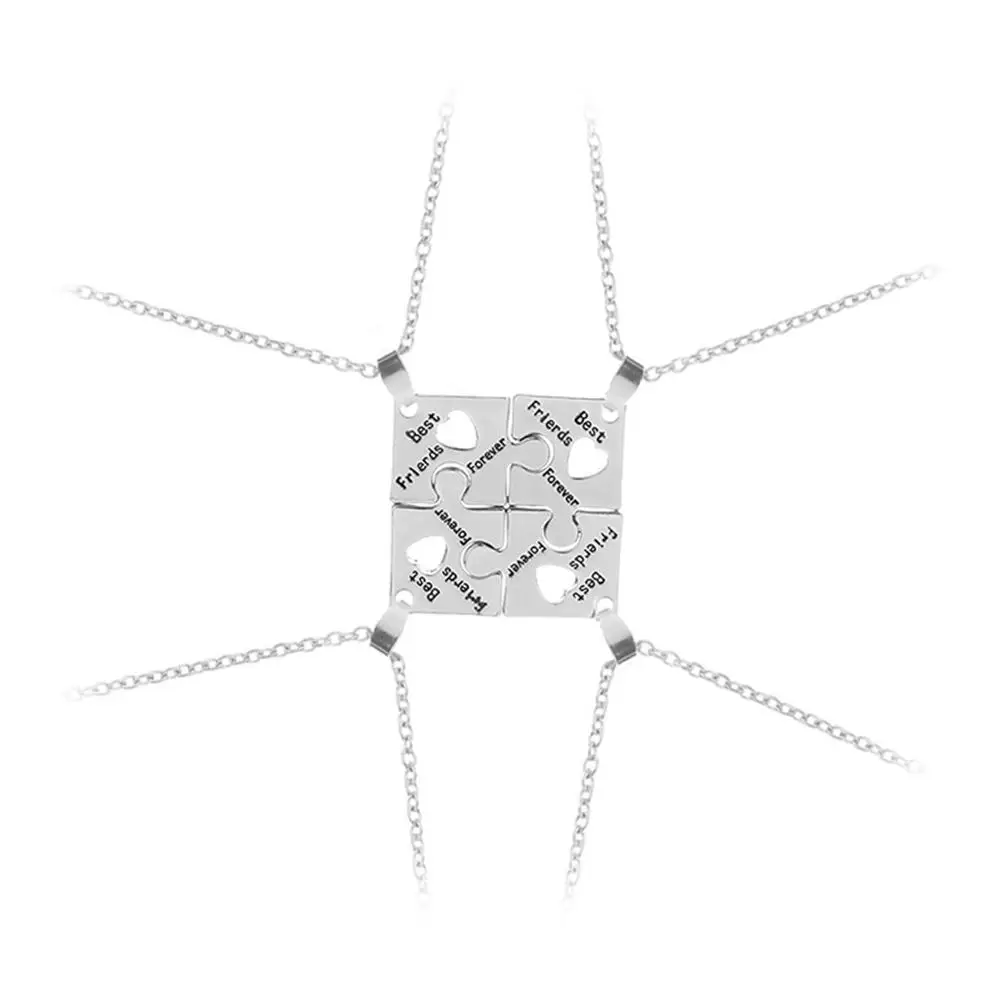 

4 Pcs Everyday Wear Necklace Bbf Necklaces Engraved Pendant Friendship Best Sister