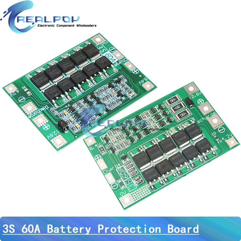 Płyta 3S 60A BMS/litowo-jonowa 12.6V 18650 BMS PCM tablica zabezpieczająca baterię do akumulatora litowo-jonowego/18650 ładowarki