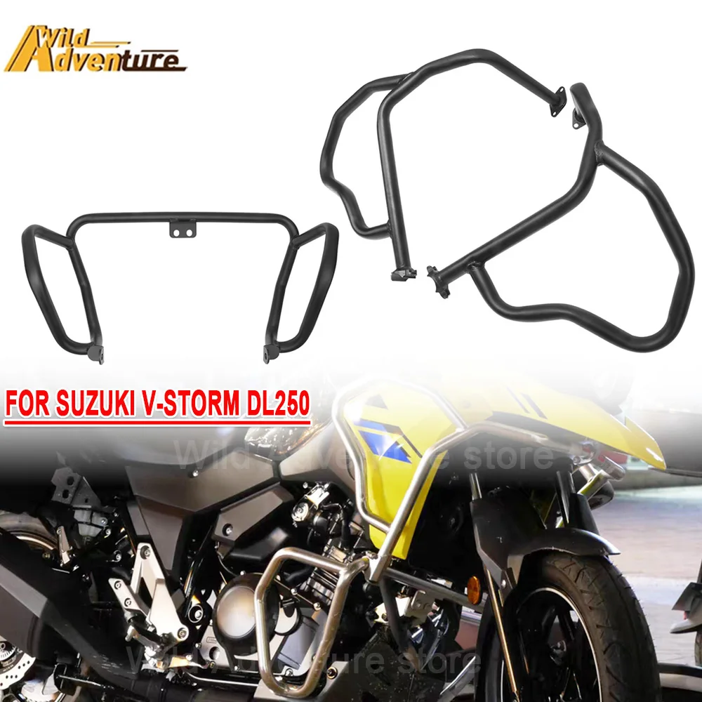 

DL250 шоссейная защита для Suzuki V-Storm DL 250, защита двигателя, верхний нижний бампер, рама мотоцикла, аксессуары для защиты от падения