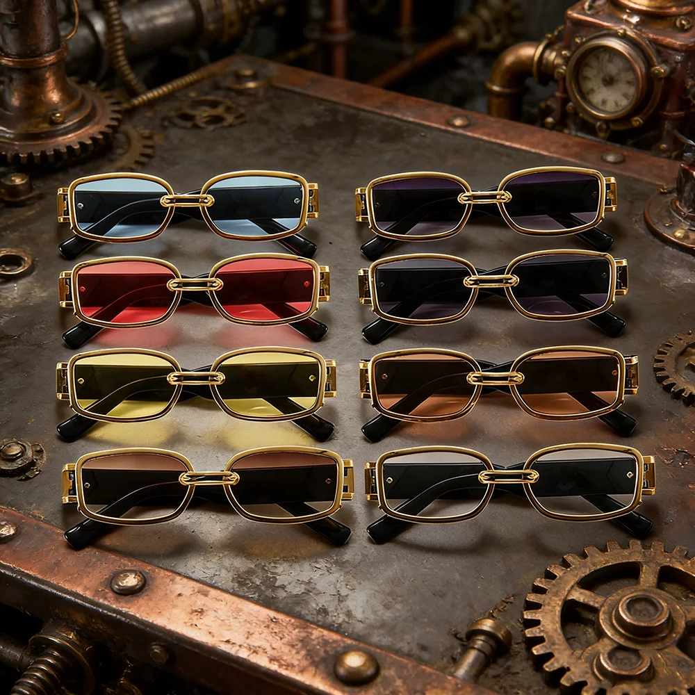Neue Mode Vintage Sonnenbrille Frauen Männer Marke Designer Retro Rechteck Sonnenbrille Weiblich männlich Beliebte Bunte Quadratische Brillen